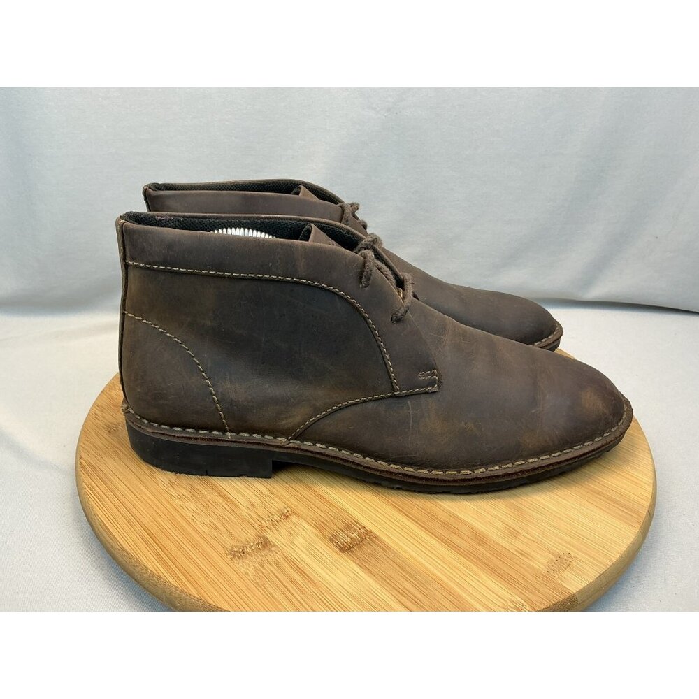 Rockport Chukka Boot Size 8.5 Men's Leather Urban Edge Plain Toe Dark Brown